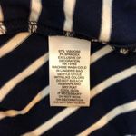 cupio  Womens Top Rhinestones Sequins Knit Stretch Striped Navy Blue White S Photo 4