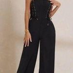 Club L Reborn Black Bandeau Jumpsuit With Lace Up Detail 6 NWT Photo 0