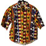 Vintage Side Saddle 100% Cotton Cutoff Sleeves Button Up Top Western Size Large Black Photo 4