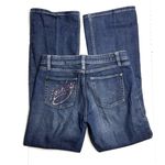 Harley Davidson Pink Bejeweled Logo Pocket Bootcut Jeans Blue Size 6 Photo 1