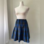 Royal Blue & Black Plaid Pleated Elastic Waist A Photo 1