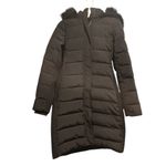 EXPRESS Long Black Puffer Coat w/ Removable Faux-Fur Trim Hood - Great Condition Photo 2