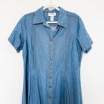 VTG 90s Mainstreet Blues Womens Denim Dress Size 14W Blue Midi Western Americana Photo 1
