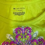 Tek Gear Lime Green Sleeveless Top with Pink Embroidery Sz L GUC Size L Photo 2