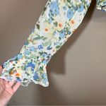 Miss Lola ✨  Women’s Blue Green Floral Front Tie Top Medium Photo 5