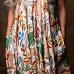 [World Market] Tropical Print Boho Oversized Jumpsuit NWT Size Small Medium S/M Green Photo 0