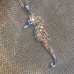 14K white gold yellow sapphire seahorse pendant Orange Photo 4