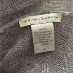 White + Warren Cashmere Cable Knit Cardigan Sz S Gray Heather Open Front LS Photo 4