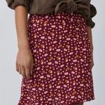 Free People IRL Plum Combo Floral Flutter Skirt Size 6 NWT Retail $60 Photo 0