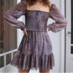 Aritzia  Wilfred Tempest Mini Dress Smocked Long Sleeve Dress Photo 0