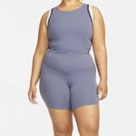 Nike NWT Women's Yoga Dri-fit Luxe Cropped Tank Top (plus Size) In Blue Photo 2