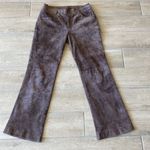 Vintage Brown Suede Leather Pants with Embellishments Size: 8 Photo 1