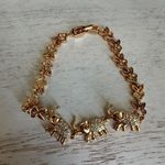NIB Gold Elephant Charm Bracelet Black Photo 2