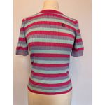 Teddy Fresh  Pink Blue Purple Striped Short Sleeve Shirt Size Medium Photo 3