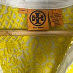 Tory Burch embroidered yellow/gold white tunic top white detailing spring luxury Photo 1