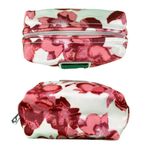 Liz Claiborne Small Pink and White Floral Makeup Bag Photo 1