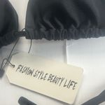 NWT Sporlike Black and Cream 3D Flower Floral Triangle Bikini Top Size Small Photo 4