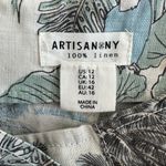 Artisan NY NEW!  Linen Tropical Print High Waisted Tie Front Shorts Size 12 Photo 4