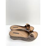 Good Choice Womens Size 8 Peep Toe Floral Casual Wedged‎ Juliet Sandals New Tan Photo 2