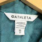 Athleta 100% Linen Playa Tie Top Shortsleeve in Borealis Green Size M Photo 8