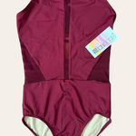 NWT BalTogs Burgundy Mesh Cutout Cami Ballet Leotard Medium Red Photo 0