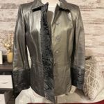 Dana Buchman 100% Leather Jacket Gray  Photo 3