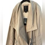 Guess Women’s Beige Moto Trench Coat Faux Fur and Amber Quilted Lining XS NWT Photo 7