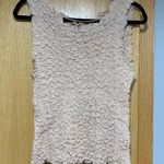 VERO MODA  Textured Crinkle Sleeveless Top in Neutral - Size Large Photo 1