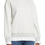 Nordstrom Cali Be Gray New Sweatshirt Striped Layered Oversized Medium Photo 0