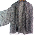 Papaya M Rust Blue Diamond Sheer Boho Duster Photo 2
