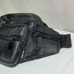 Black leather fanny pack wrap around waist bag Photo 6