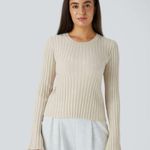 Halara Round neck long sleeve frill casual sweater Photo 5