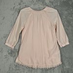 Soft Surroundings  Shirt Women Small Blush Pink Teresa Tunic Neutral Boho Peasant Photo 2