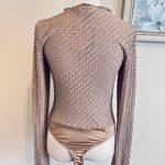Pretty Little Thing beige Ribbed Asymmetrical Bodysuit Photo 1
