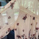 Lucky Brand Pink Pleated Ruffled Bib Collar Blouse Photo 2