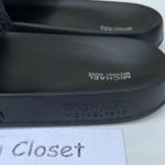 Michael Kors Black Brandy Slide Metallic Striped Sandal Photo 3