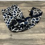 Elaine Gold Geometric Sheer Square Scarf Blue Black White Modern Print VTG NWT Photo 5