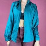 Nordstrom VINTAGE  TEAL BUTTON UP BLOUSE Photo 0