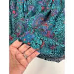 Vintage Phool Paisley Midi Dress Teal Purple Mock Neck Short Sleeve India M Green Size M Photo 7