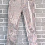 James Jeans  Ankle Pant Jean Woman's 26 Stretch Metallic Mid Rise Showgirl Twiggy Photo 0