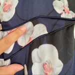 Banana Republic Navy Blue Floral Maxi Dress Women’s Size 2 Satin Photo 14