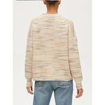 Michael Stars  Sweater Womens X Small Cream Striped Heathered Crew Neck Cotton Photo 3