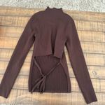 Babaton  Chocolate Ribbed Knit Top Photo 1