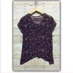 Mudd abstract animal print shark bite hem top size S Photo 11