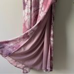 Lulus Sparkling Summer Purple Floral Lurex Maxi Dress Tie Waist Side Slits Lined Photo 4