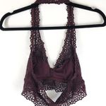 Aerie Womens Bralette Halter Crochet Lace Burgundy Size M Photo 1