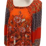 Free People  Top Fall XS Blouse Oversized Flowy Cottage Boho Shirt Billowy 70s Photo 8