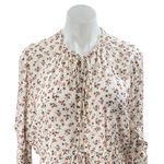 Blue Life  Multicolor Floral Ruffle Tie Front Long Sleeve Peplum Blouse Top Sz M Photo 1