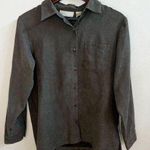Studio Works green gray soft oversized button down. 100% polyester suede feel Photo 0