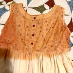 Gypsy Rose Boho 70s inspired orange and yellow floral tie-dye dress. Brand Photo 1